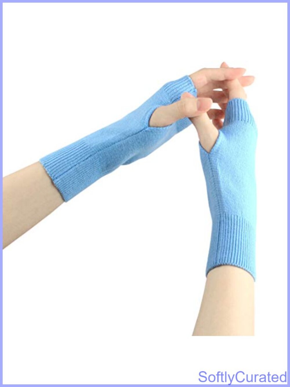 Cashmere Blend Half Fingerless Gloves Winter Knit Touchscreen